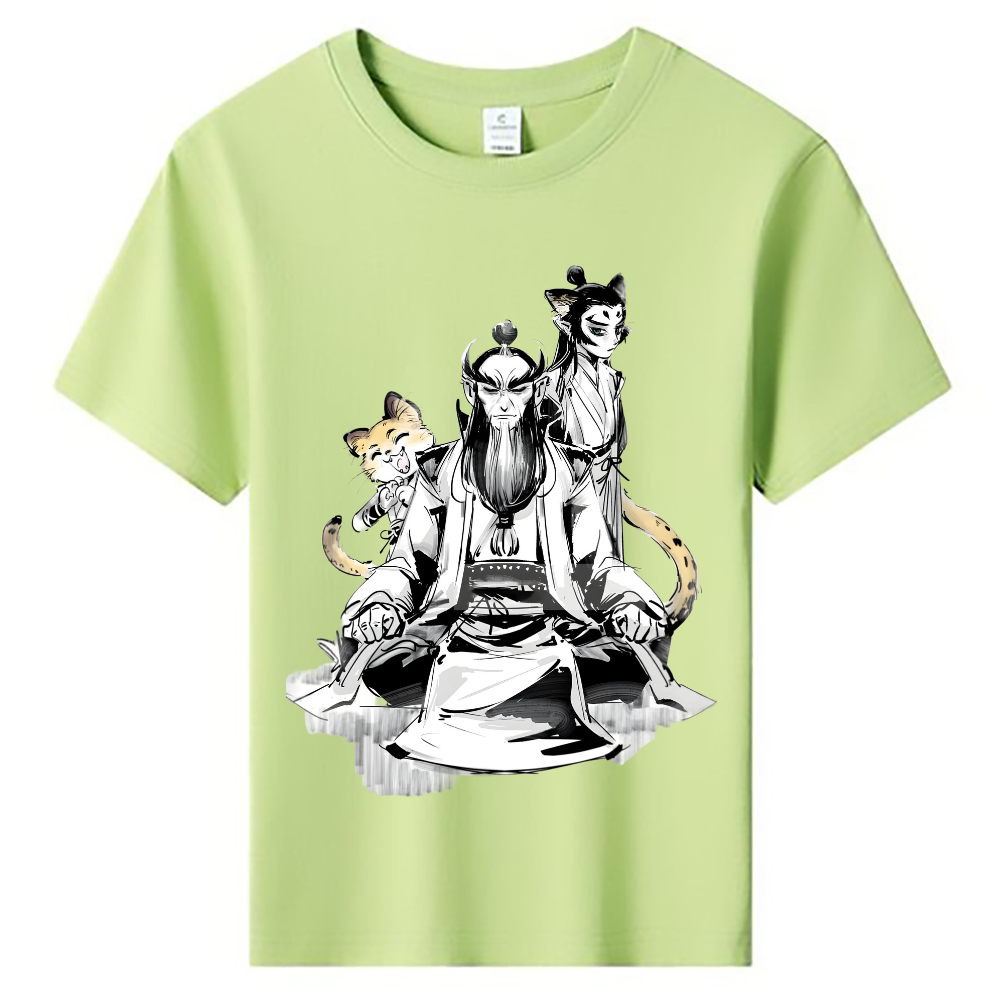 （画像用） Ne Zha 2 ナタ 魔童の大暴れ 綿100％キッズTシャツ（フロントプリント）